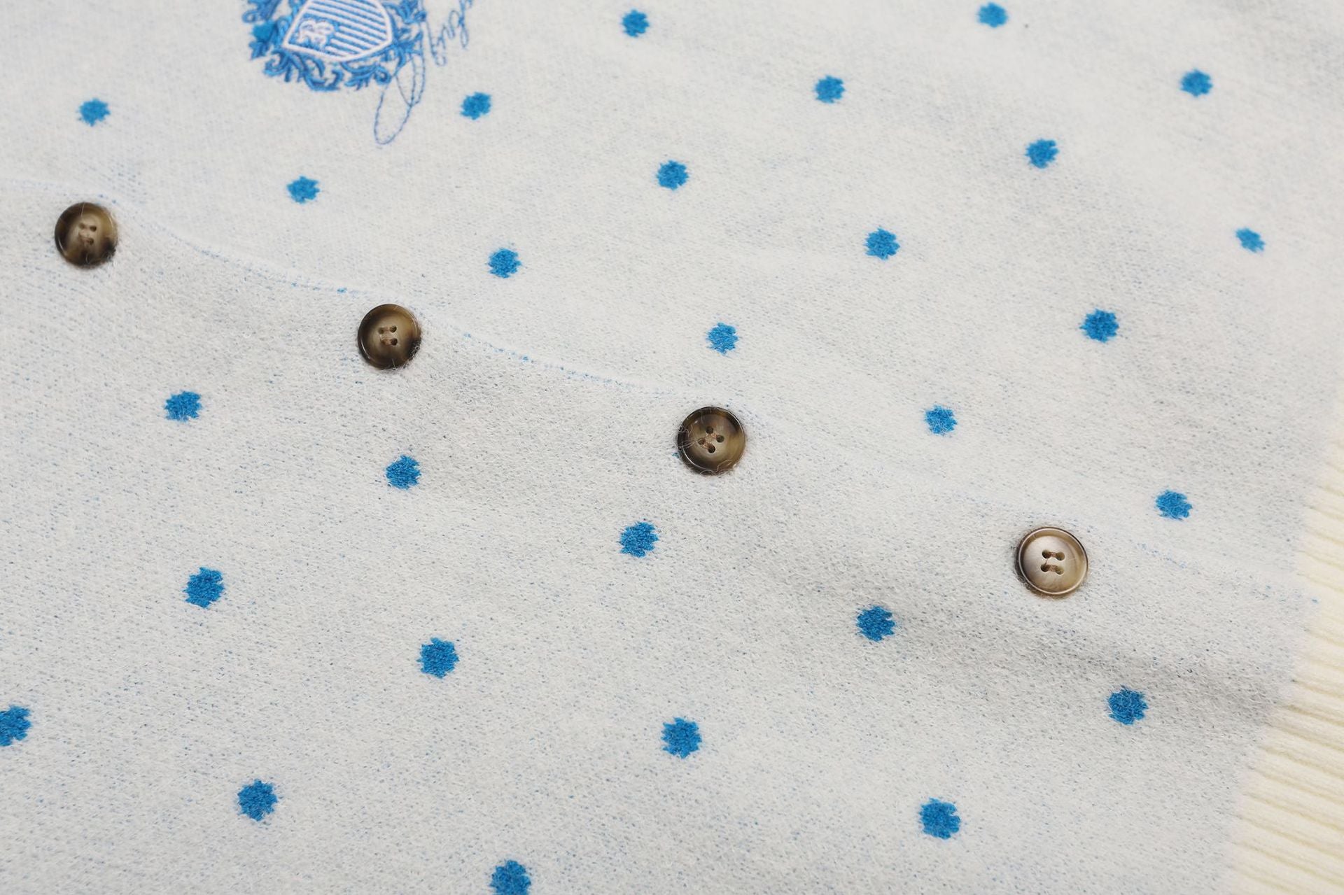 Polka Dot Knit Cardigan Sweater – Cropped Button-Up Vintage Style