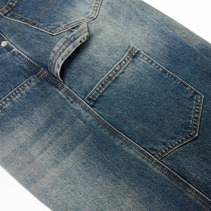 Men's Baggy Carpenter Jeans – Vintage Washed Wide-Leg Denim