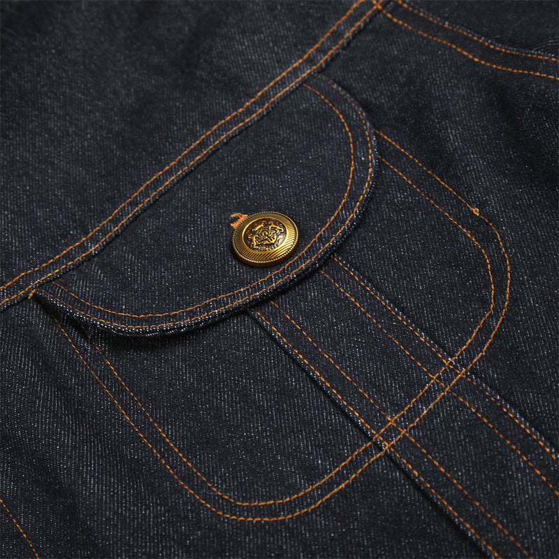 Dark Indigo Denim Jacket Men – Faux Fur Collar Sherpa-Lined Winter Trucker Coat
