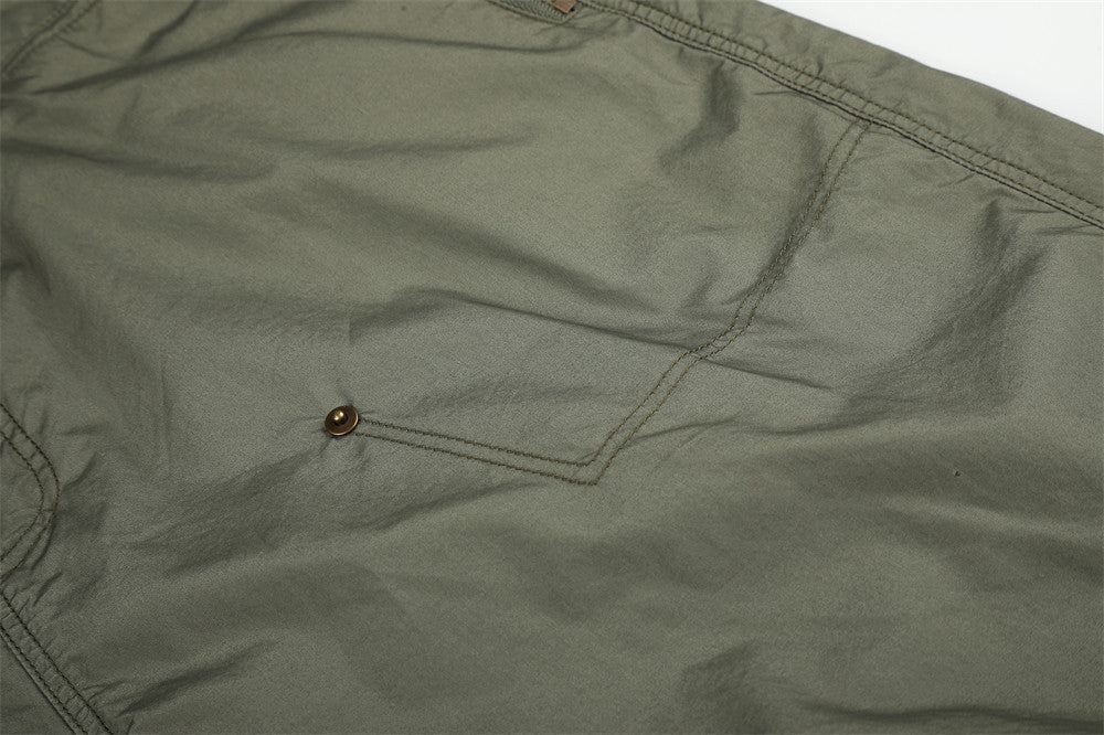 Wide-Leg Parachute Cargo Pants – Pleated Baggy Fit with Zip Pockets