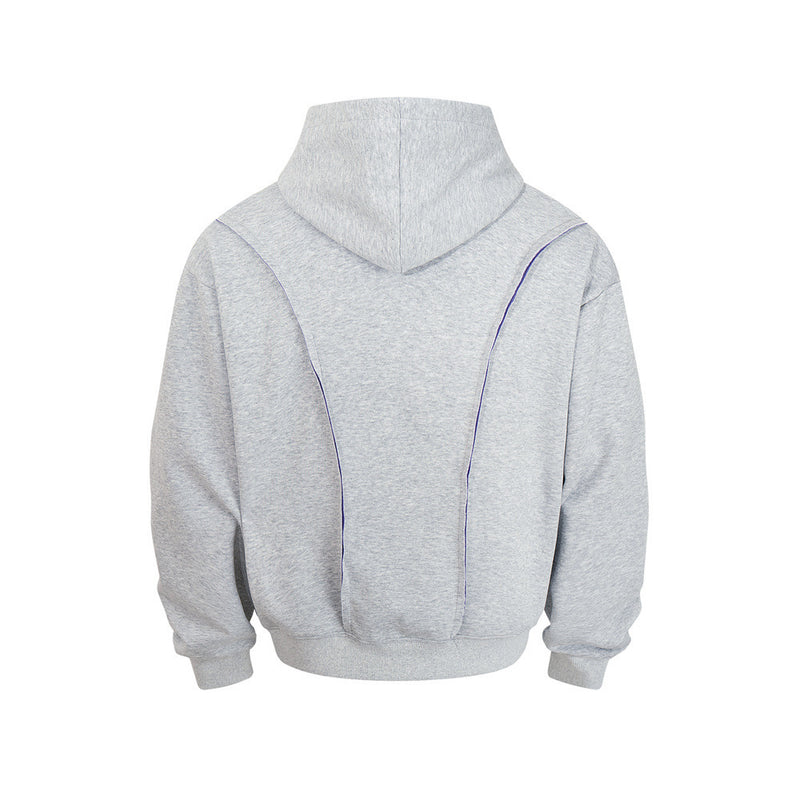 Oversized Pullover Hoodie – Contrast Hood Lining & Exposed Seam Detail