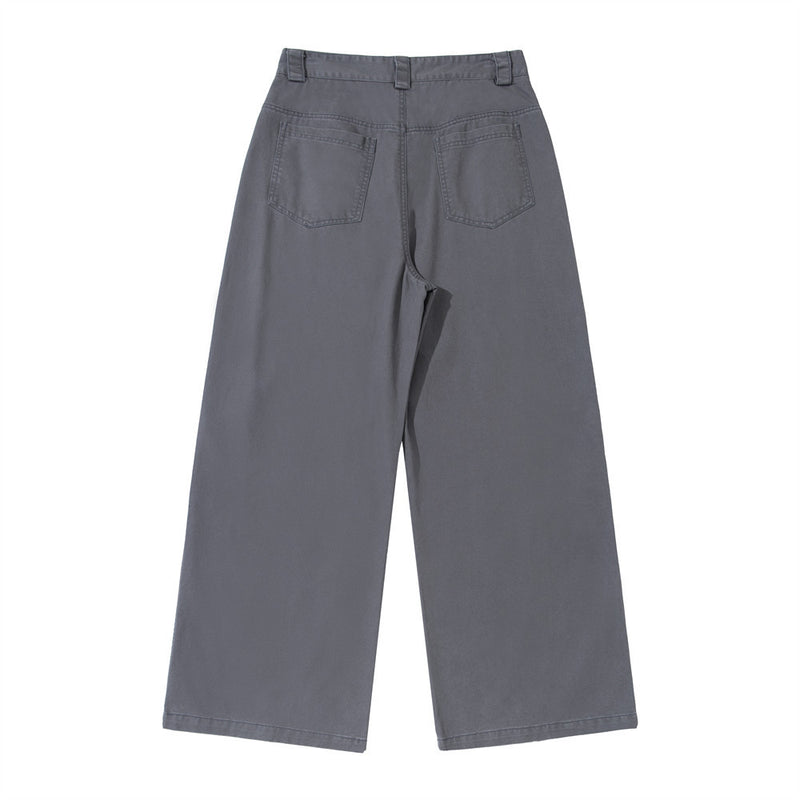 Wide-Leg Utility Pants – Panelled Straight-Fit Workwear Trousers