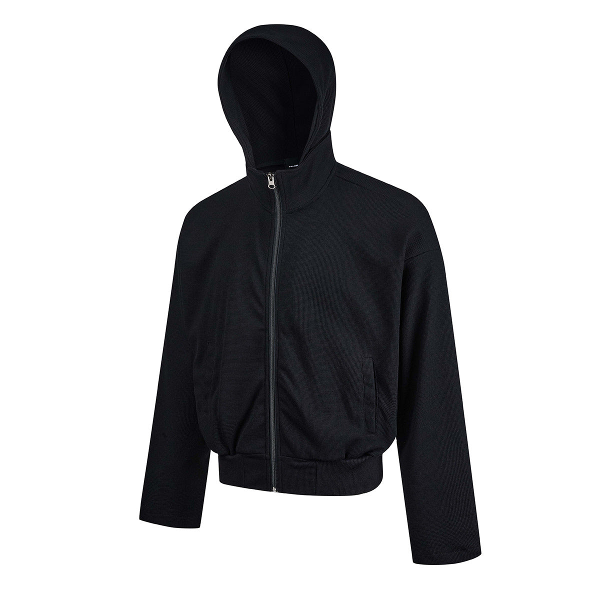 Sweat à capuche zippé boxy – Veste à capuche intégralement zippée en maille gaufrée