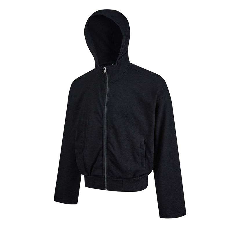 Sweat à capuche zippé boxy – Veste à capuche intégralement zippée en maille gaufrée