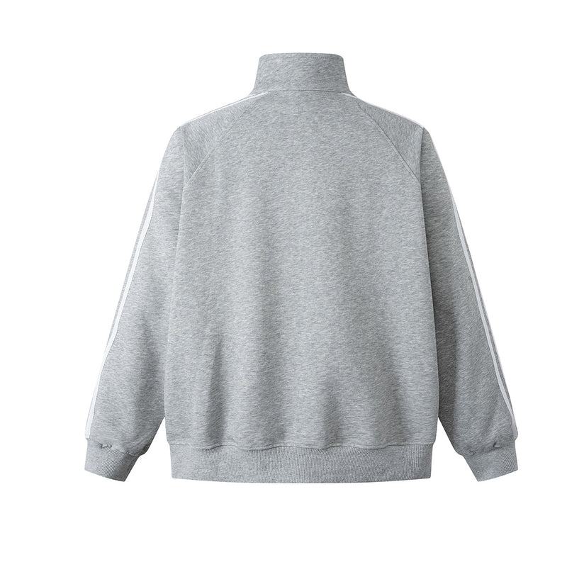 Ensemble veste de survêtement rétro à trois bandes et pantalon large avec écusson brodé