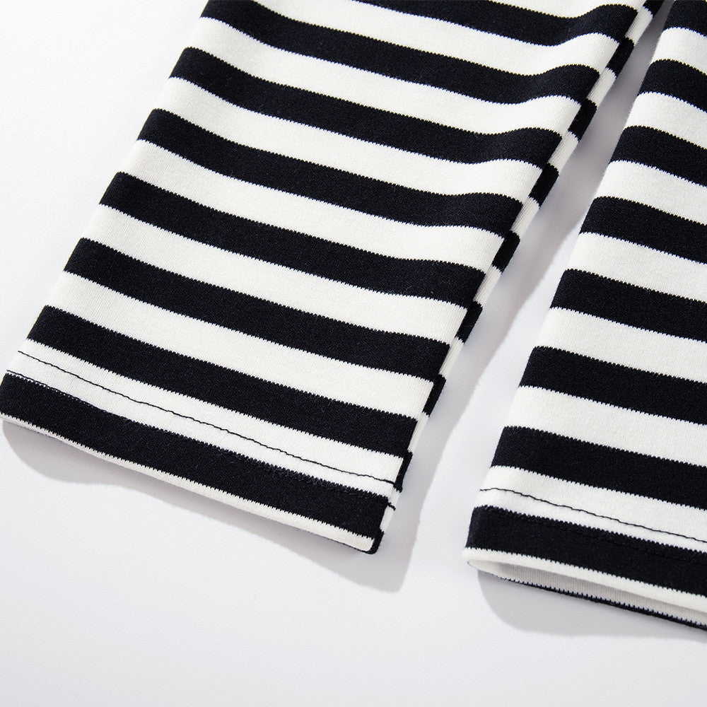 Striped Long-Sleeve Tee with Punk Graphic Print – Relaxed Fit