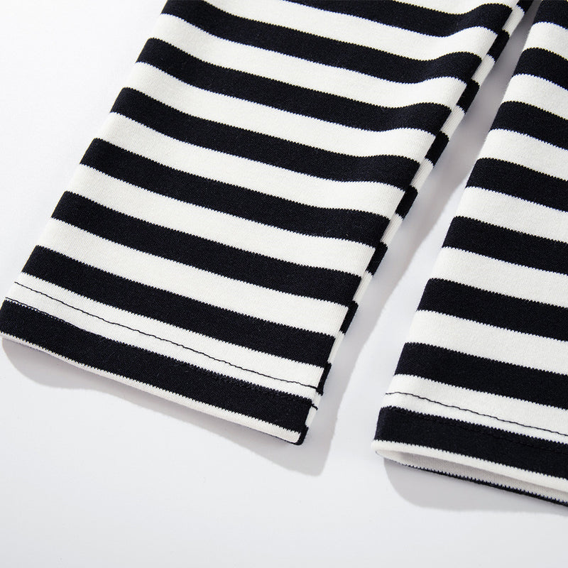 Striped Long-Sleeve Tee with Punk Graphic Print – Relaxed Fit
