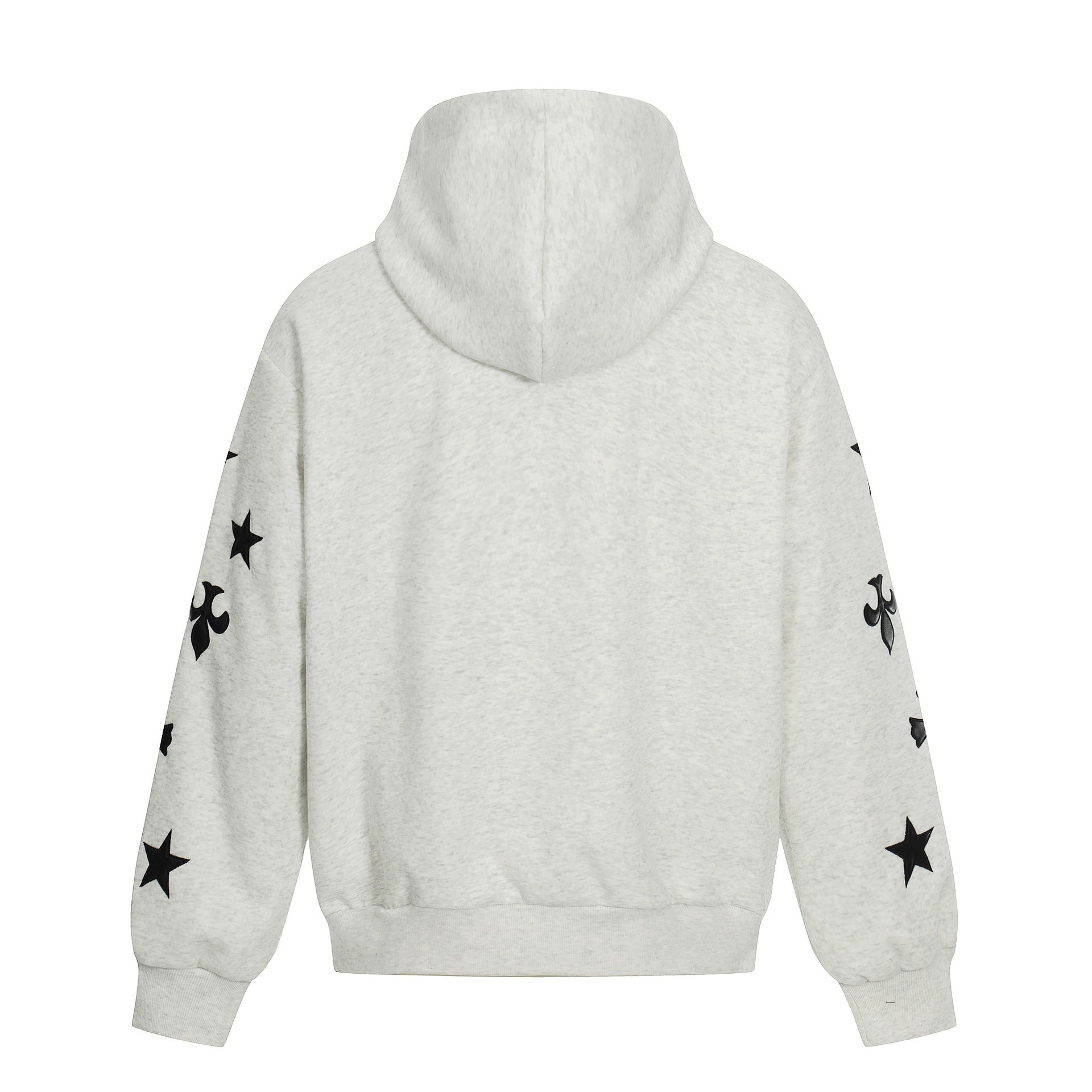Sudadera con cremallera estampada con cruces y flor de lis – Cárdigan oversize vintage estadounidense