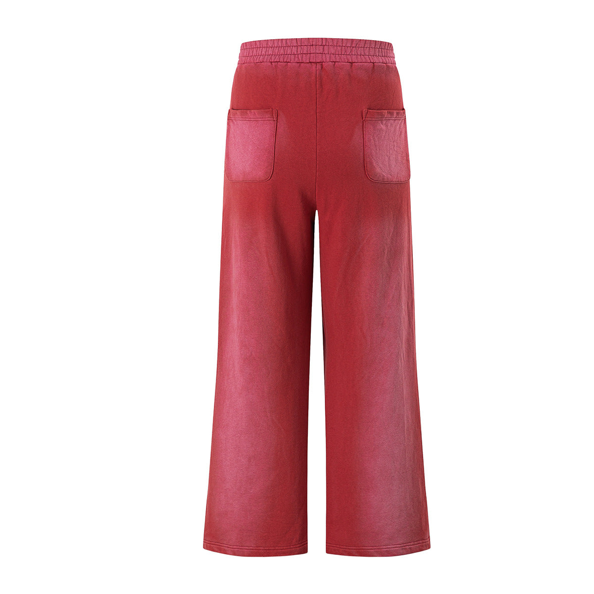 Pantalon de survêtement à jambes larges, imprimé graphique vintage effet acid-wash, coupe décontractée
