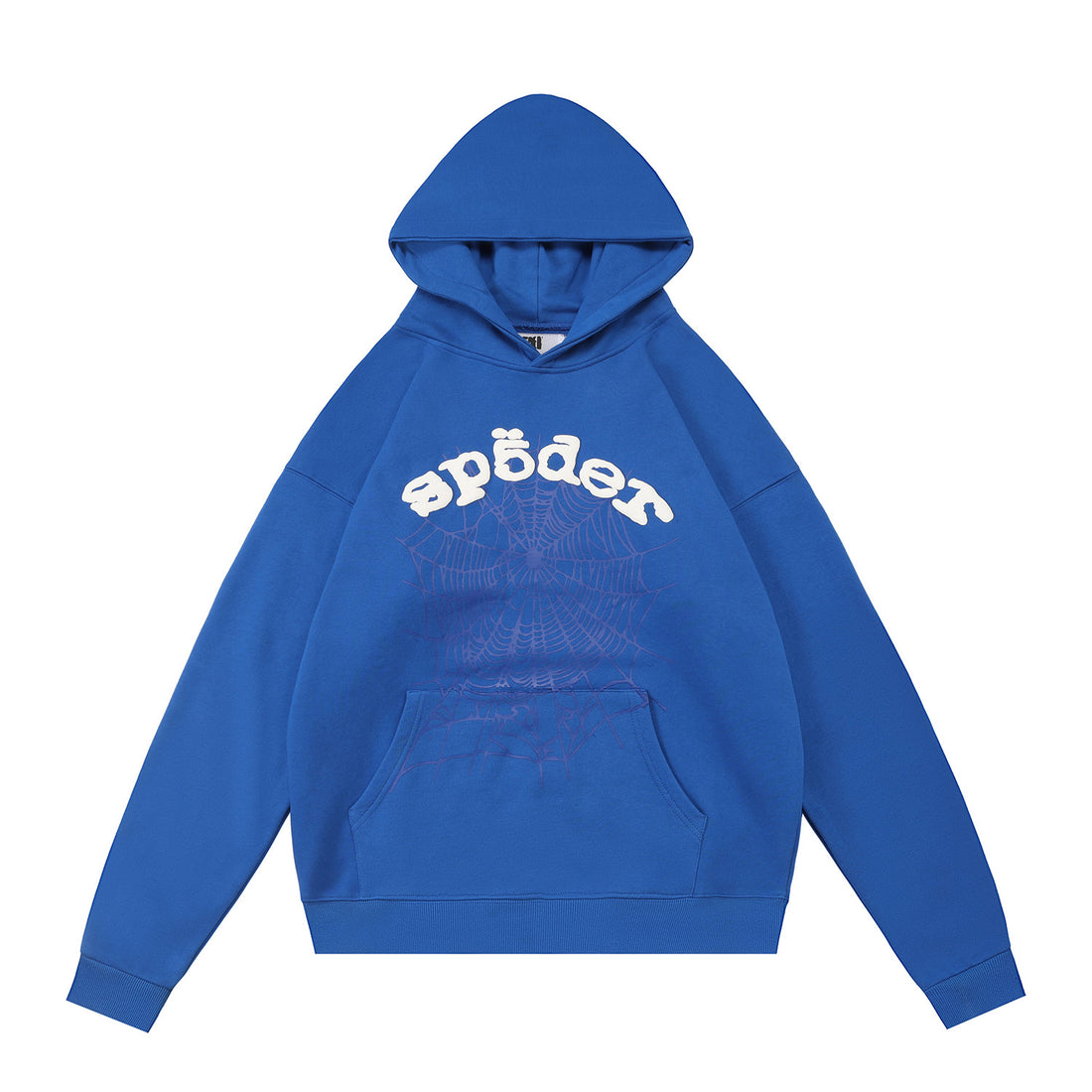 Sp5der OG Web Hoodie 440GSM – Royal Blue Heavyweight Spider-Web Graphic Sweatshirt