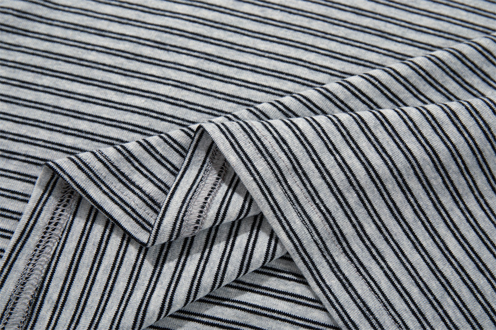 Men's Striped Henley Long-Sleeve Shirt – Relaxed Fit Button-Placket Top