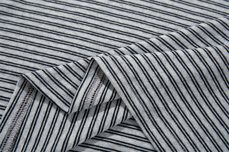 Men's Striped Henley Long-Sleeve Shirt – Relaxed Fit Button-Placket Top
