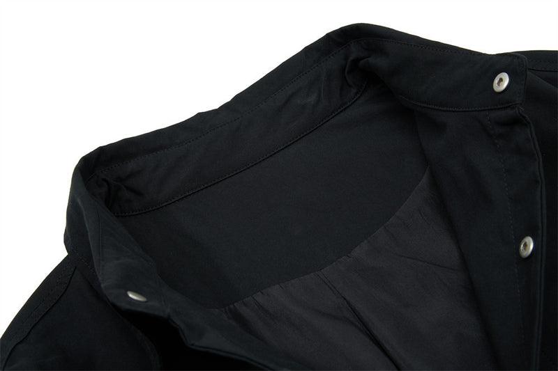 Oversize-Herrenhemdjacke mit plissierten Ärmeln und Druckknöpfen