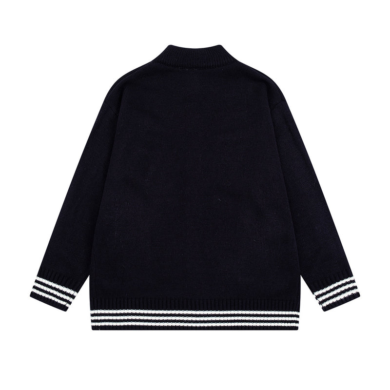 Strickcardigan mit Baseball-Stickerei und Knebelknöpfen