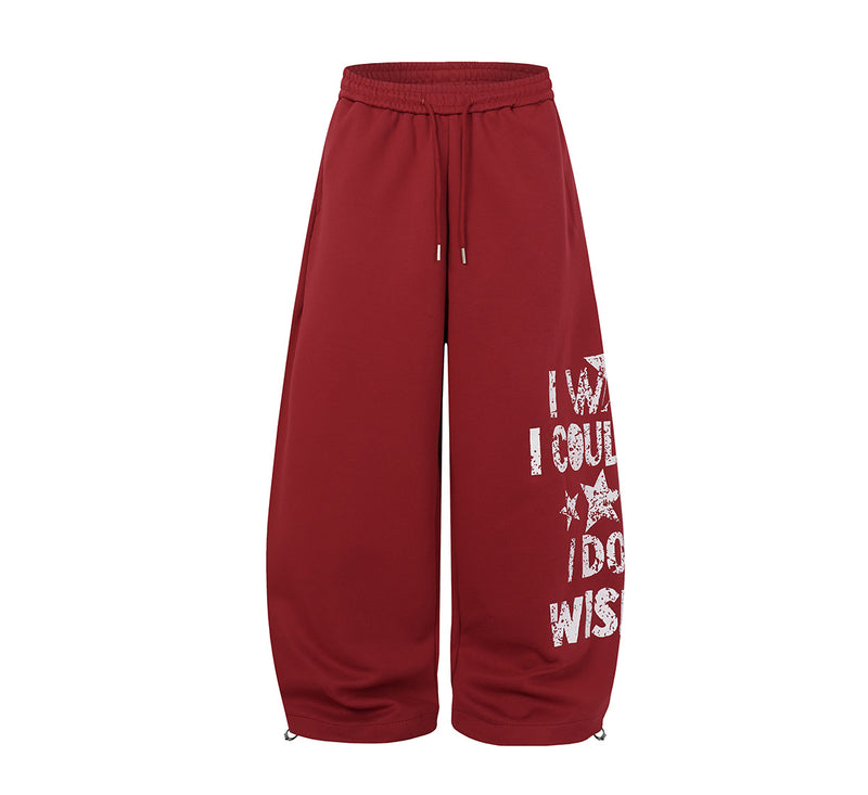 Wide-Leg-Jogginghose mit Used-Grafikprint – Relaxed-Fit-Jogger