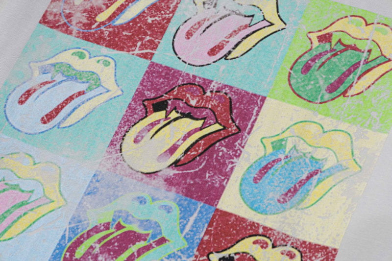 T-shirt manches longues graphique avec imprimé rétro pop art de langue