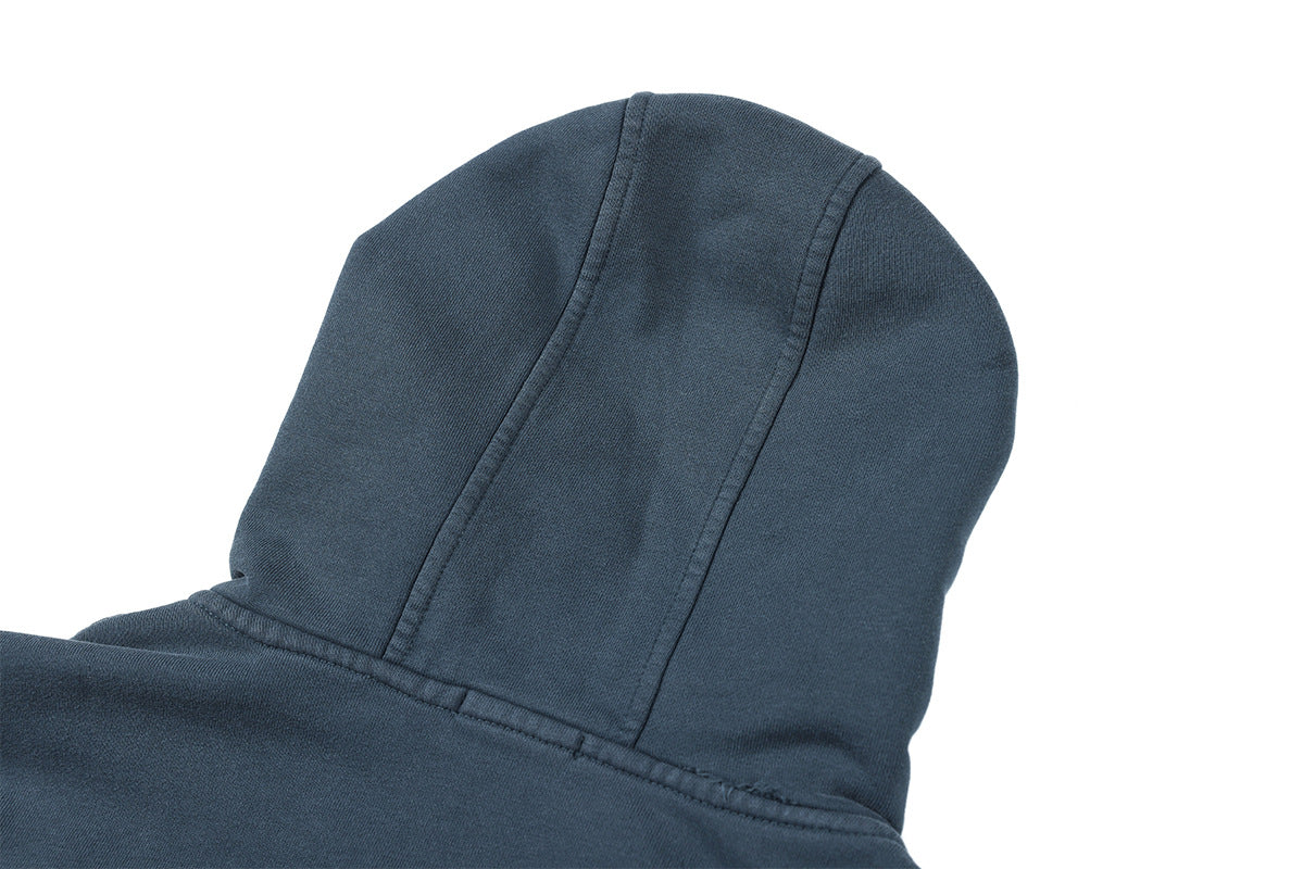 Veste à capuche zippée à multiples poches – Délavage acide vintage