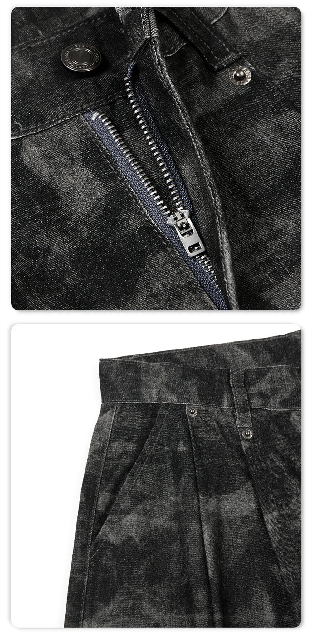 Pantalon cargo camouflage homme – Coupe baggy wide leg tie-dye à poches multiples