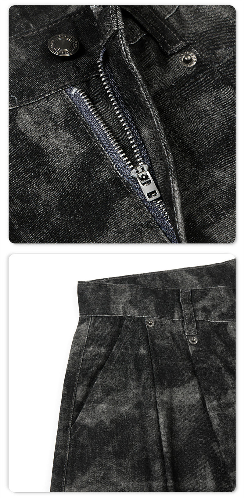 Pantalon cargo camouflage homme – Coupe baggy wide leg tie-dye à poches multiples