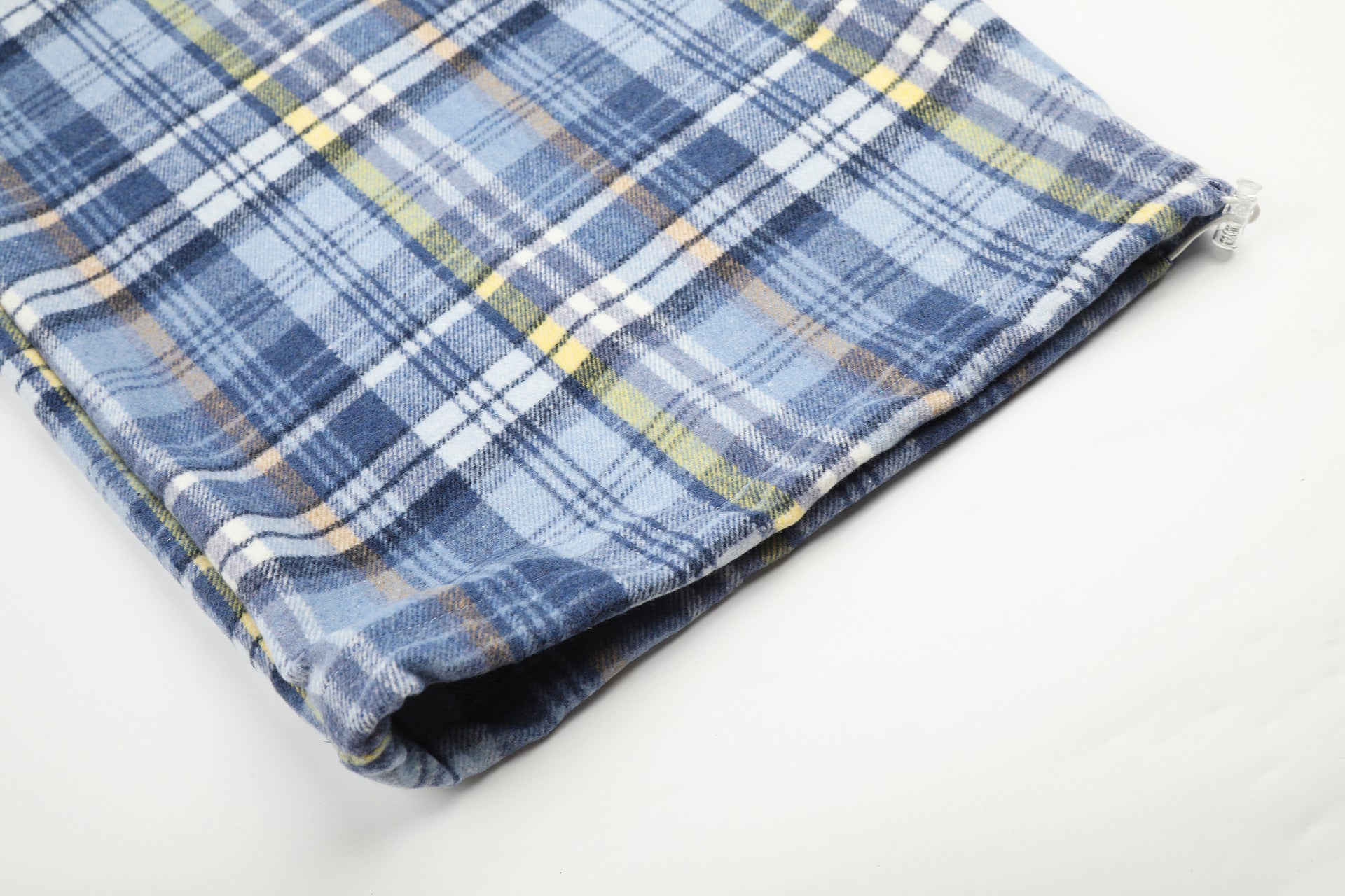 Plaid Wide-Leg Pants – Relaxed Fit Flannel Drawstring Trousers