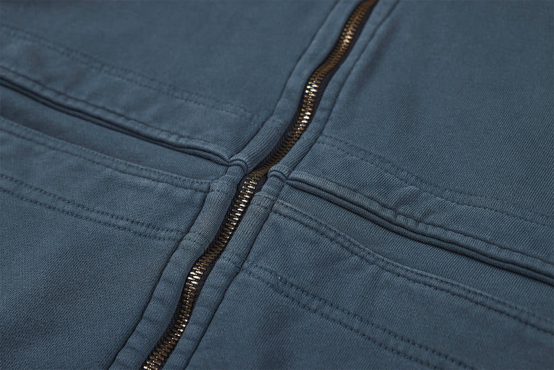 Veste à capuche zippée à multiples poches – Délavage acide vintage