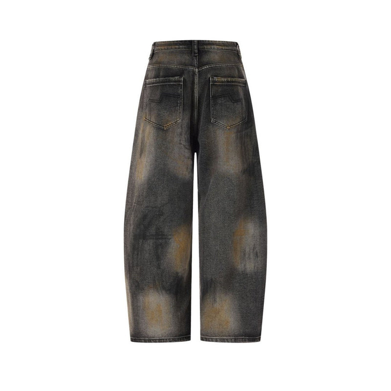 Distressed Baggy Wide-Leg Jeans – Men's Punk Washed Straight-Cut Denim with
