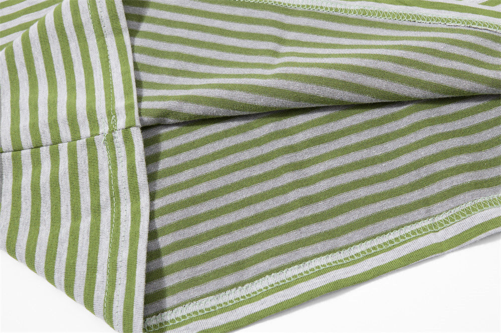T-shirt homme à manches longues rayé avec poche – Coupe décontractée à col rond