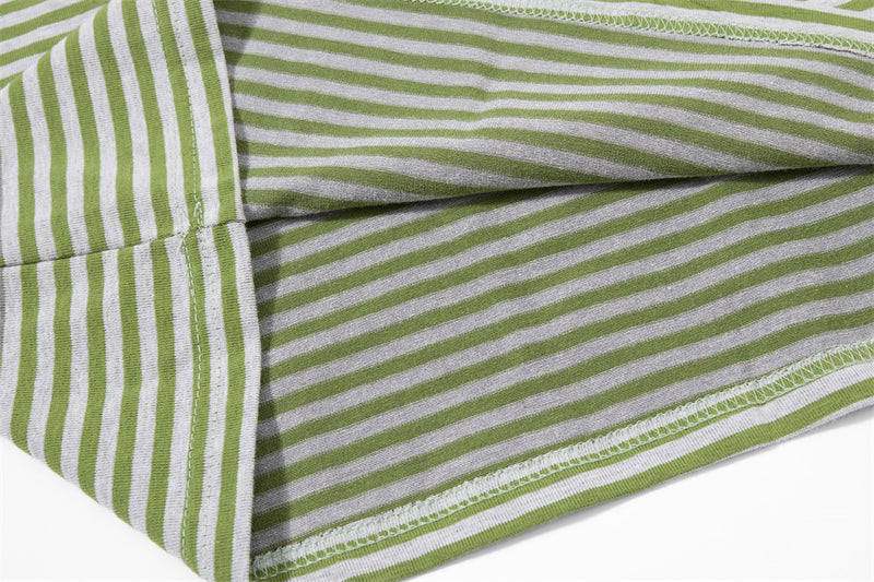 T-shirt homme à manches longues rayé avec poche – Coupe décontractée à col rond