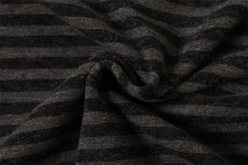 Men's Striped Henley Long-Sleeve Tee with Graphic Letter Print