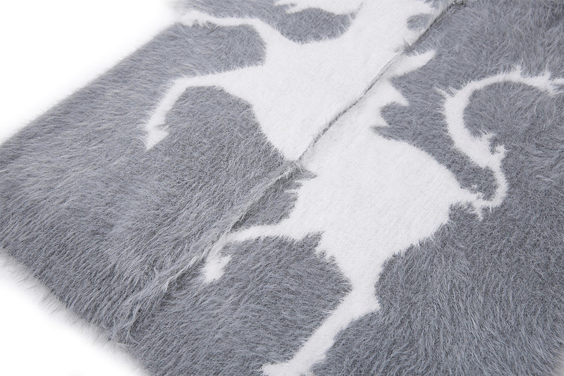Sweat à capuche zippé en maille duveteuse – Motifs licorne et étoiles