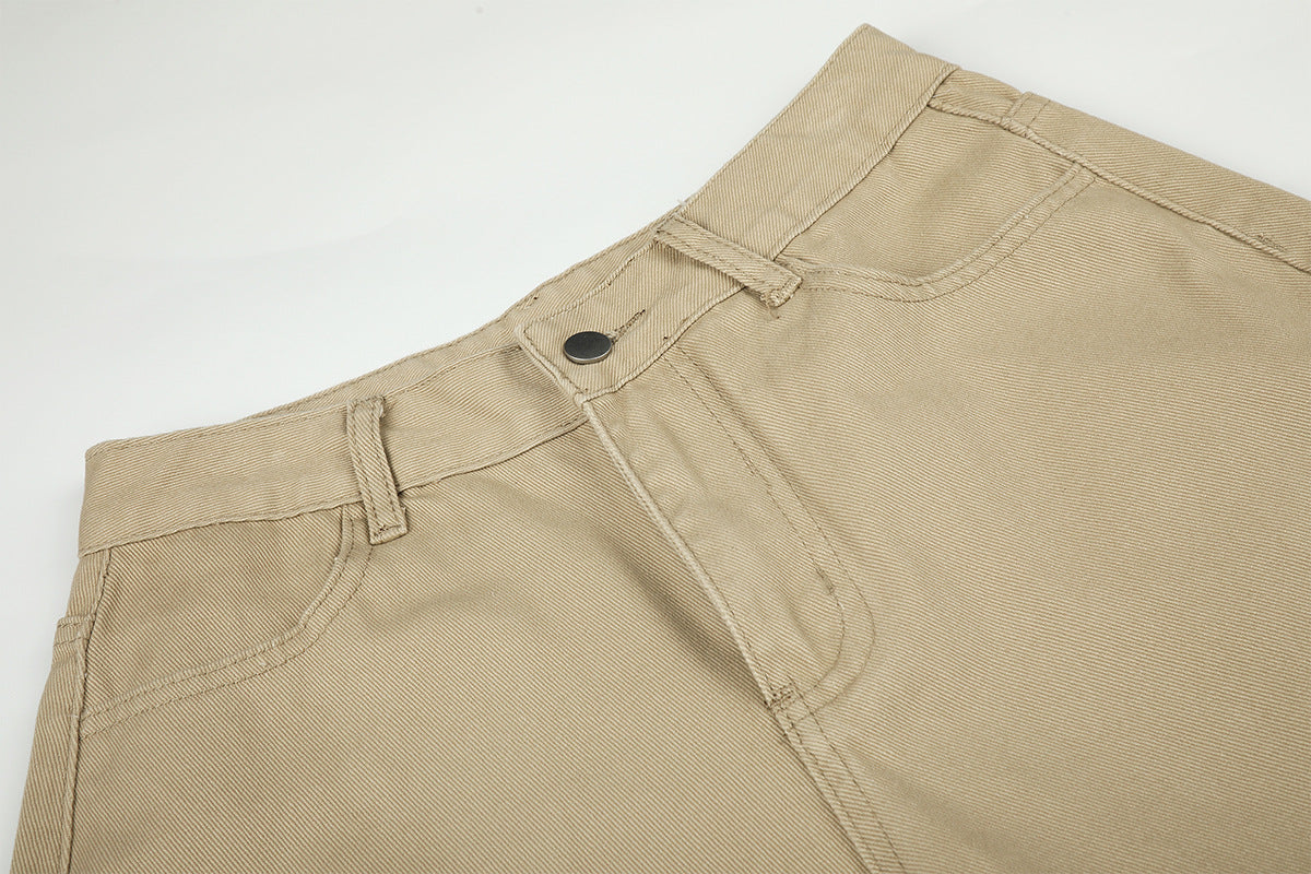 Baggy Cargo Pants Wide Leg Embroidered Letter Workwear Trousers