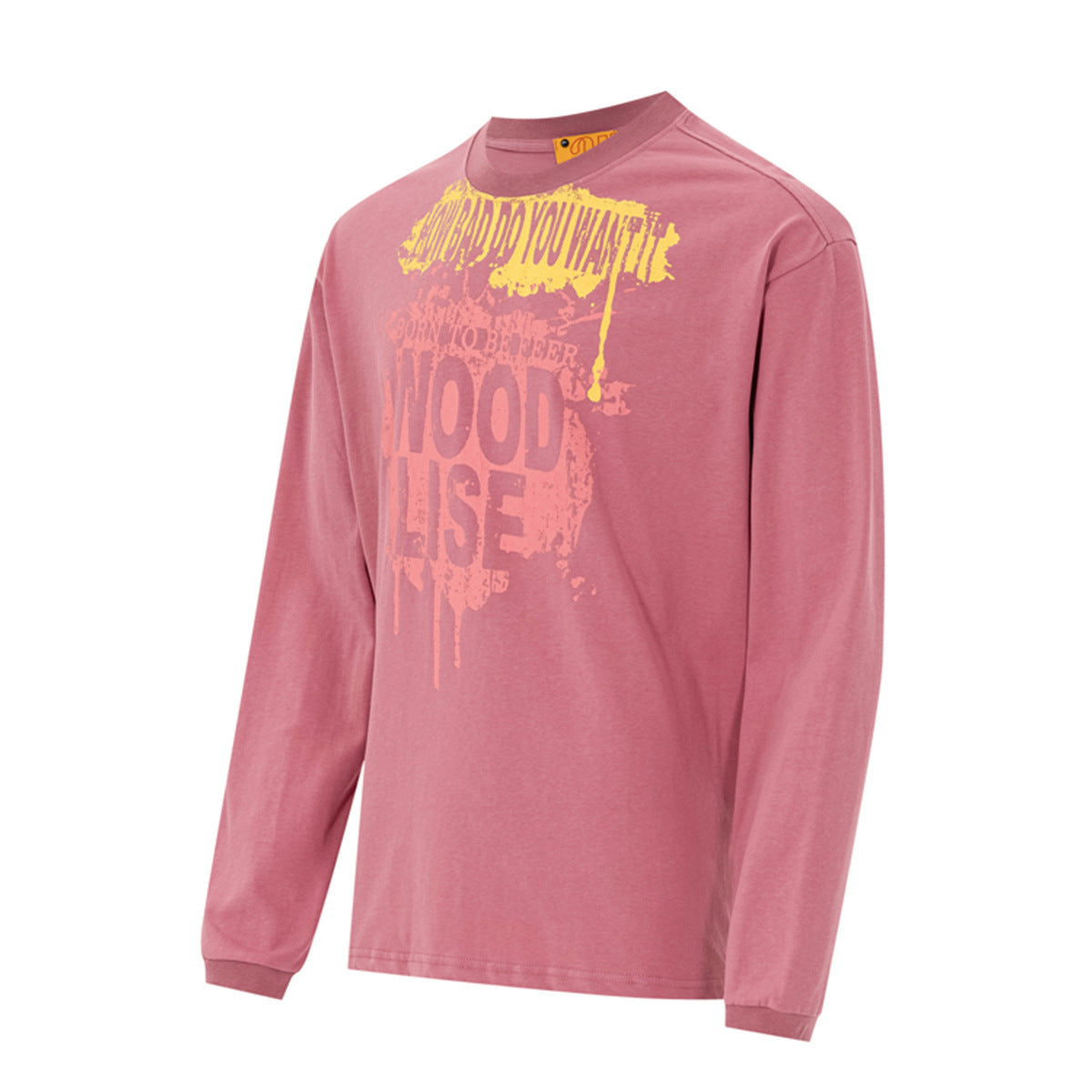 T-shirt graphique à manches longues – Motif éclaboussures de peinture graffiti, coupe décontractée