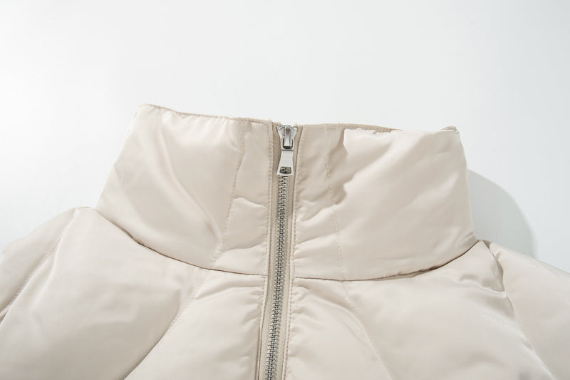 Quilted Puffer Vest Zip-Up Sleeveless Jacket with Stand Collar