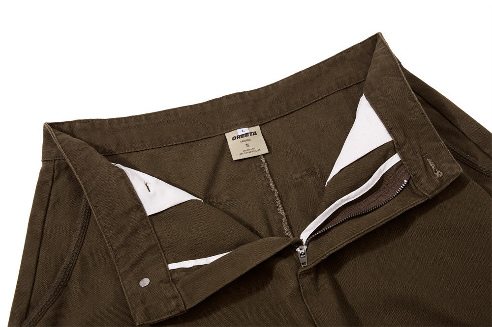 Wide-Leg Cargo Pants Men – Multi-Pocket A-Line Baggy Trousers
