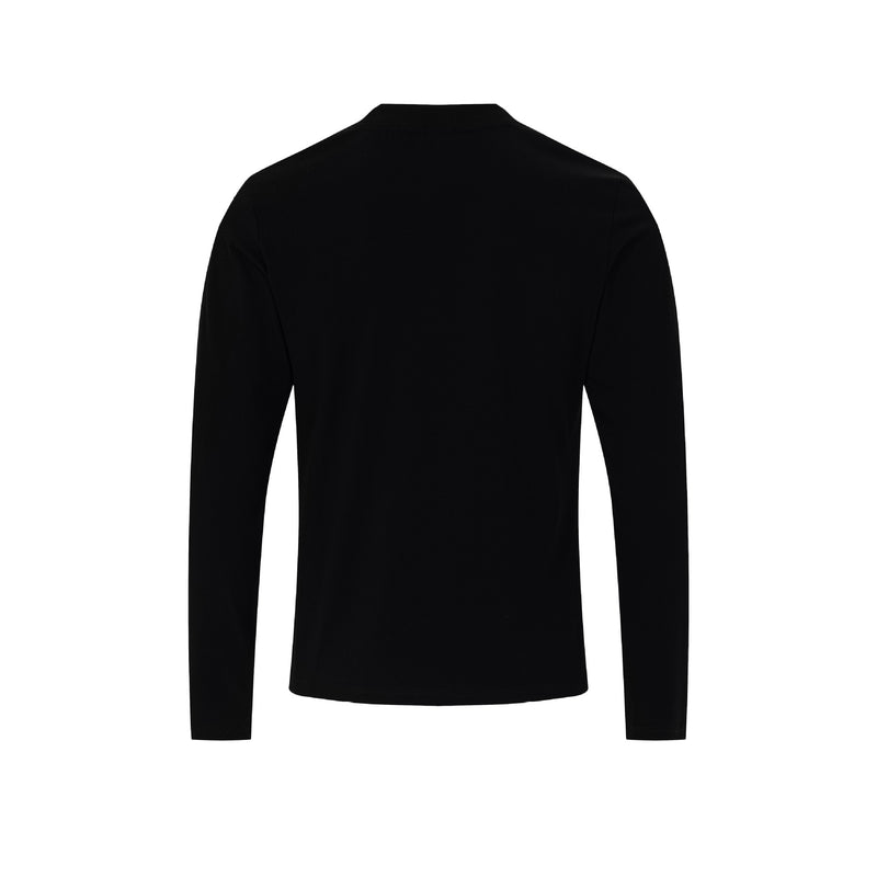 Herren-Langarm-Henley-Shirt mit Gothic-Graphic – Vintage-American-Streetwear-T-Shirt
