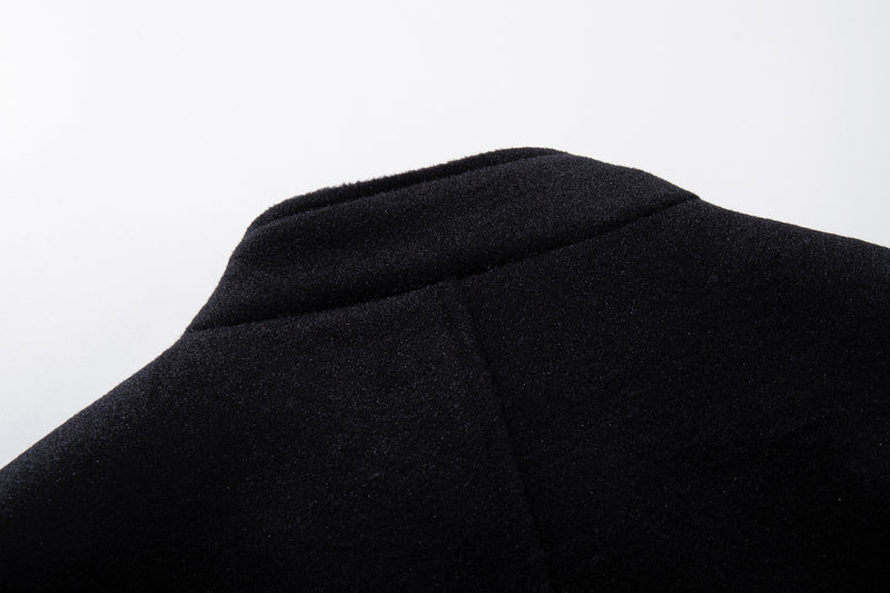 Jacke aus Wollmix mit Stehkragen, Knopfleiste & Gürtelabschluss