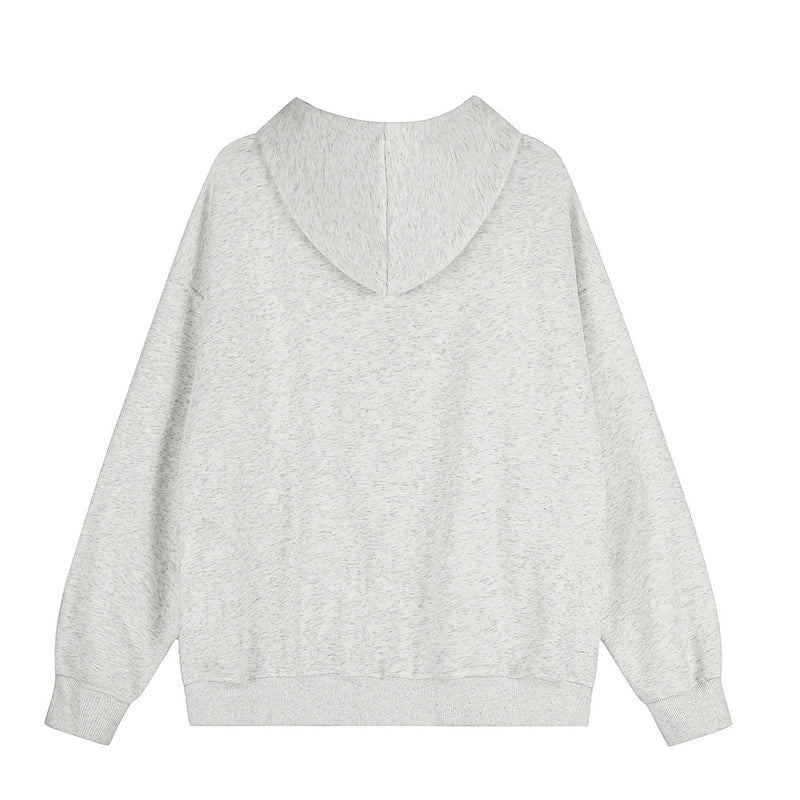 Oversized Zip-Up Hoodie with Studded Seam Detail – Acid Wash & Grey