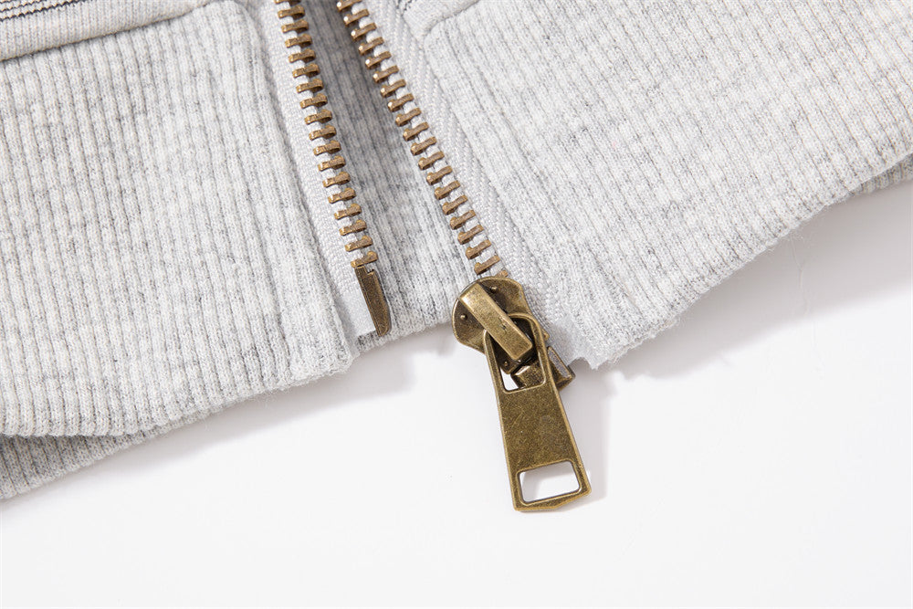 Striped Zip-Up Hoodie – Oversized Relaxed Fit Full-Zip Sweatshirt