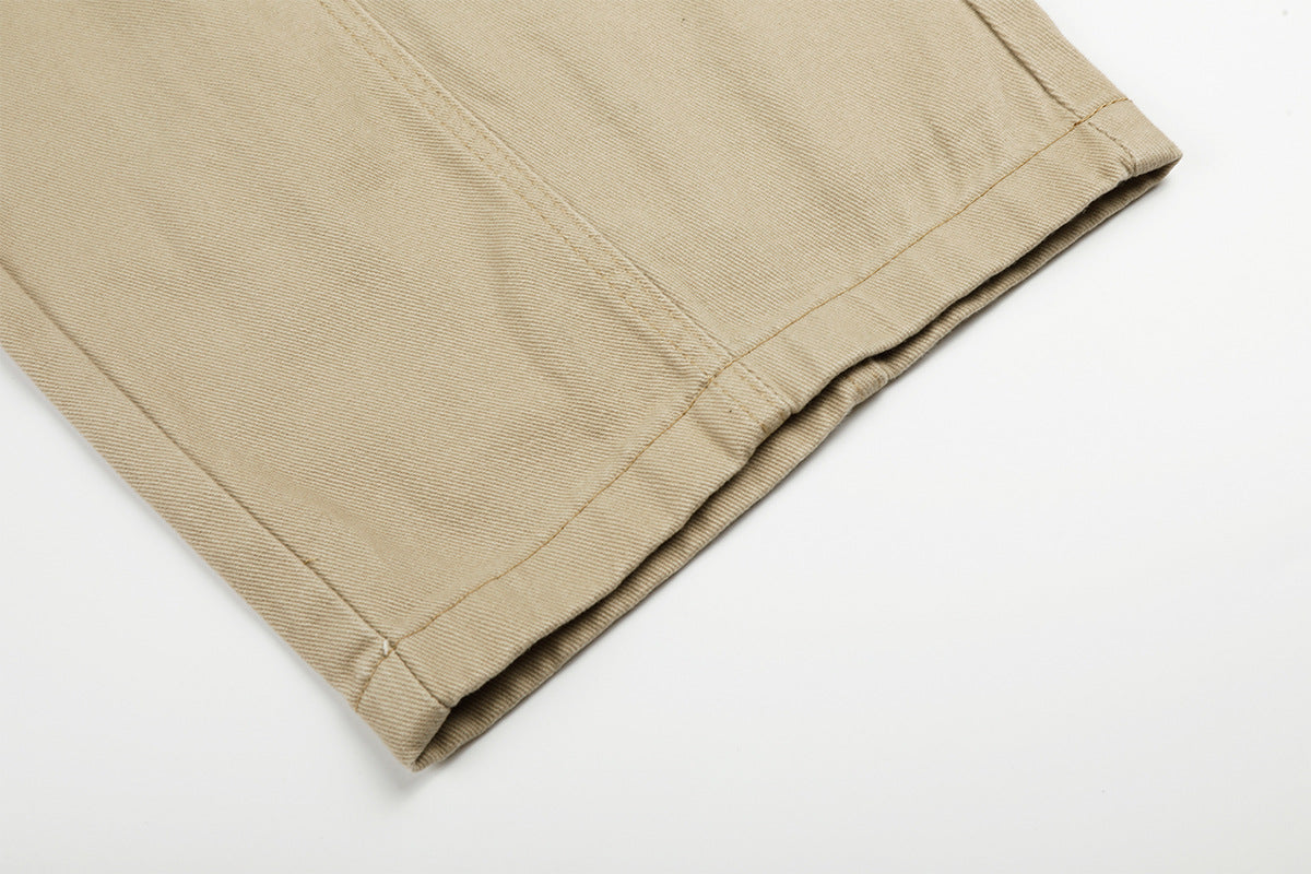 Studded Wide-Leg Cargo Pants with Oversized Pockets