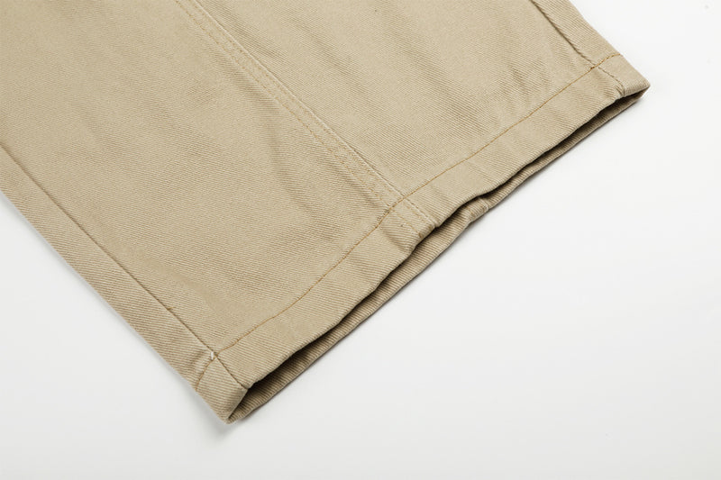 Studded Wide-Leg Cargo Pants with Oversized Pockets