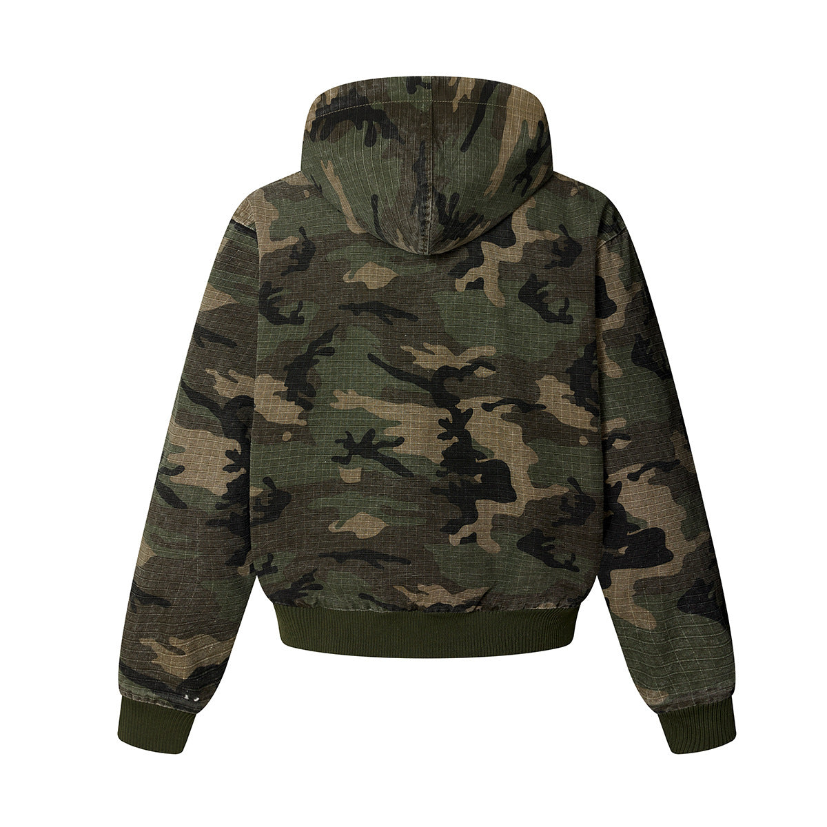 Camo NY Zip-Up Hoodie Jacket with Chenille Patch Letters