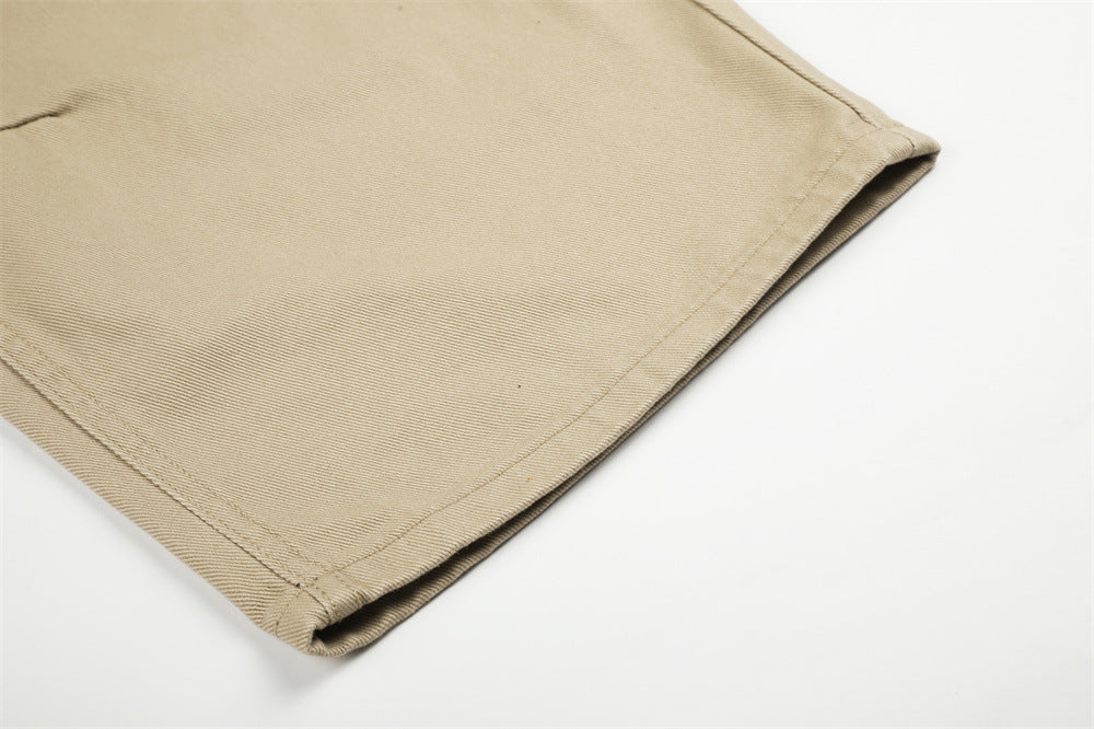 Men's Wide-Leg Barrel Pants with Decorative Button Detail