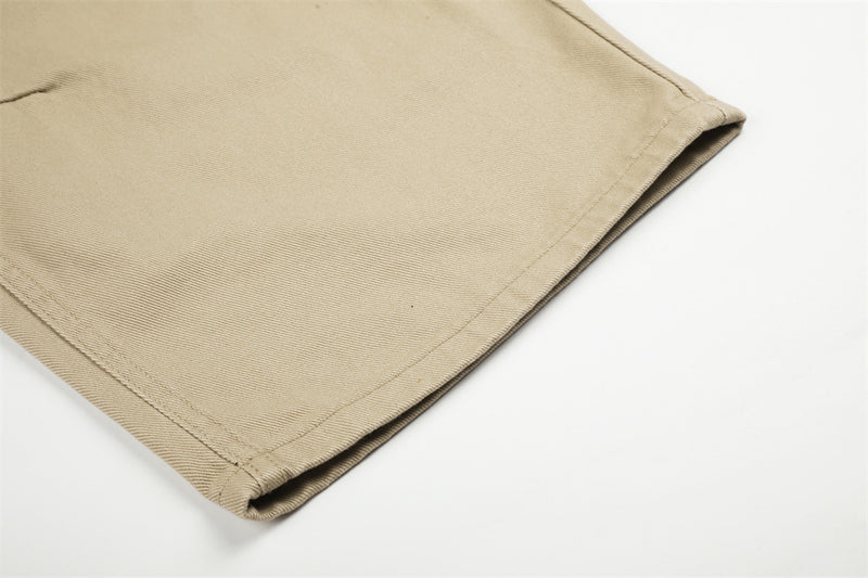 Men's Wide-Leg Barrel Pants with Decorative Button Detail