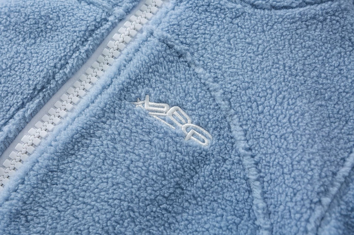 Sherpa Fleece Zip-Up Hoodie Jacket – Varsity Embroidered Teddy Coat