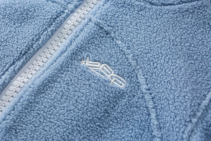 Sherpa Fleece Zip-Up Hoodie Jacket – Varsity Embroidered Teddy Coat