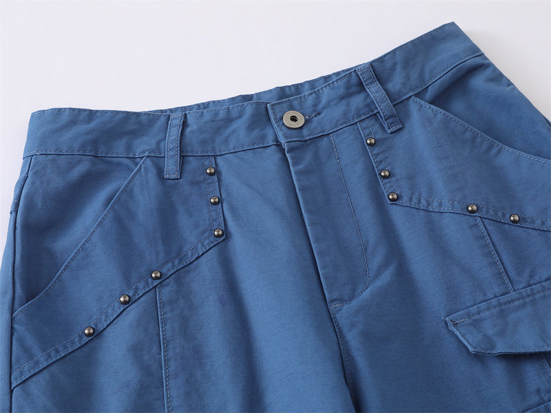 Men's Wide-Leg Cargo Pants – Relaxed Fit Multi-Pocket Workwear Trousers
