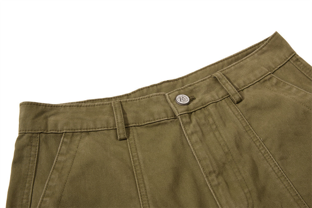 Wide-Leg Cargo Pants – Punk Streetwear Deconstructed Multi-Pocket Trousers
