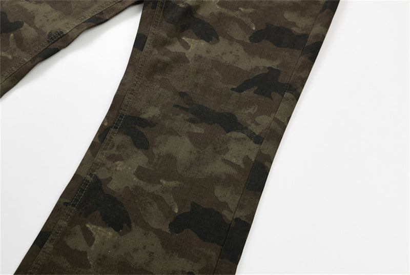 Men's Camouflage Flare Pants – Relaxed Fit Bell Bottom Trousers