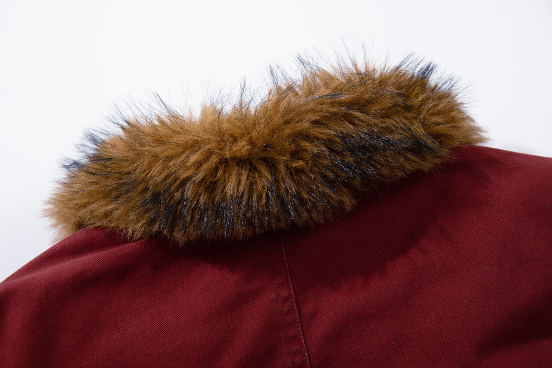 Fur Collar Bomber Jacket – Faux Fur Lined Oversized Winter Coat