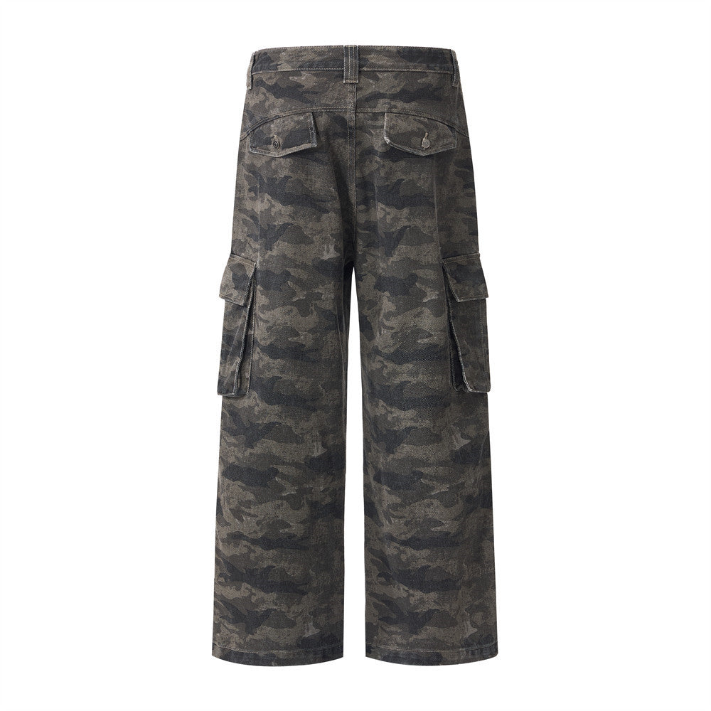 Cargohose für Herren – Loose Fit, weites Bein, Camouflage und Denim mit mehreren Taschen